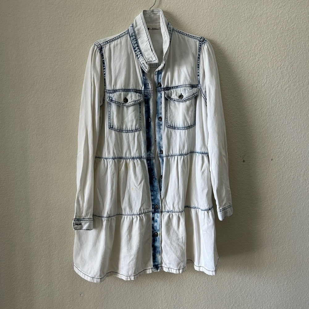 Boho Denim Acid Washed Free People Dress